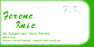 ferenc knie business card